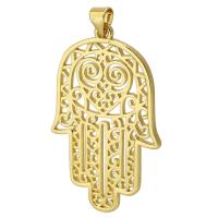 Brass Jewelry Pendants Hand gold color plated fashion jewelry & DIY golden Approx 3mm Sold By PC