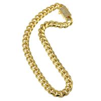 Cubic Zirconia Micro Pave Brass Bracelet, gold color plated, fashion jewelry & micro pave cubic zirconia, golden, 7x6x2.50mm, Length:8 Inch, Sold By PC