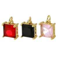 Cubic Zirconia Brass Pendants gold color plated fashion jewelry & DIY & with cubic zirconia Approx 3mm Sold By PC