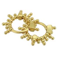 Brinco de argola abraço de latão, cobre, cromado de cor dourada, joias de moda & para mulher, dourado, 15x12x3mm, vendido por par