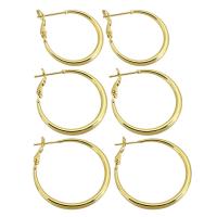 Brass Hoop Earring, gold color plated, fashion jewelry & different size for choice & for woman, golden, Sold By Pair