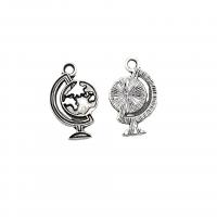 Zinc Alloy Pendants Globe antique silver color plated vintage & DIY nickel lead & cadmium free Approx Sold By Bag