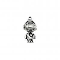 Tibetan Style Pendants, Astronaut, antique silver color plated, vintage & DIY, nickel, lead & cadmium free, 12x23mm, Approx 100PCs/Bag, Sold By Bag