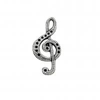 Tibetan Style Pendants, Music Note, antique silver color plated, vintage & DIY, nickel, lead & cadmium free, 32x15mm, Approx 100PCs/Bag, Sold By Bag