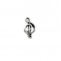 Tibetan Style Pendants, Music Note, antique silver color plated, vintage & DIY, nickel, lead & cadmium free, 9x18mm, Approx 100PCs/Bag, Sold By Bag