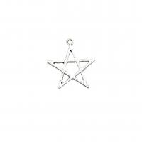 Tibetan Style Star Pendant, antique silver color plated, vintage & DIY & hollow, nickel, lead & cadmium free, 26x23mm, Approx 100PCs/Bag, Sold By Bag