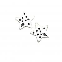 Zinc Alloy Star Pendant antique silver color plated vintage & DIY & hollow nickel lead & cadmium free Approx Sold By Bag