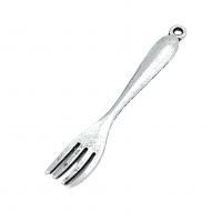 Zinc Alloy Pendants Fork silver color plated vintage & DIY nickel lead & cadmium free Approx Sold By Bag