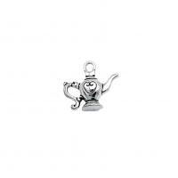 Tibetan Style Pendants, teapot, antique silver color plated, vintage & DIY, nickel, lead & cadmium free, 19x21mm, Approx 100PCs/Bag, Sold By Bag