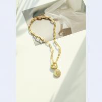 Messing Halskette, Modeschmuck & Micro pave Zirkonia & für Frau, keine, frei von Nickel, Blei & Kadmium, 21x45mm, Länge:ca. 40 cm, verkauft von PC
