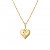 Brass Necklace, with 1.97inch extender chain, Heart, gold color plated, fashion jewelry & different size for choice & different styles for choice & for woman, nickel, lead & cadmium free, 15*29mm,9*26mm, Length:Approx 15.75 Inch, Approx 14.57 Inch, Sold By PC