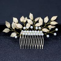 Decorative Hair Combs Zinc Alloy with Plastic Pearl fashion jewelry & for woman nickel lead & cadmium free Sold By Pair