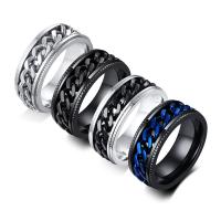 Inox ljudi prst prsten, Titanium Čelik, modni nakit & različite veličine za izbor & za čovjeka, više boja za izbor, 8x2.50mm, Prodano By PC