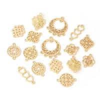 Tibetan Style Connector, gold color plated, DIY & different styles for choice & 1/1 loop & 1/5 loop, golden, nickel, lead & cadmium free, 10PCs/Bag, Sold By Bag