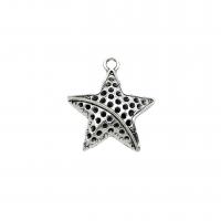 Zinc Alloy Star Pendant antique silver color plated DIY nickel lead & cadmium free Approx 2mm Approx Sold By Bag