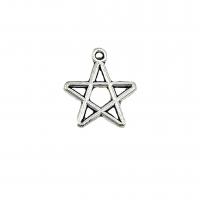 Tibetan Style Star Pendant, antique silver color plated, DIY & hollow, nickel, lead & cadmium free, 16x14mm, Hole:Approx 1.5mm, Approx 100PCs/Bag, Sold By Bag