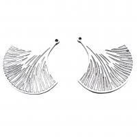 Tibetan Style Leaf Pendants, Ginkgo Leaf, antique silver color plated, DIY, nickel, lead & cadmium free, 36x33mm, Hole:Approx 1mm, Approx 100PCs/Bag, Sold By Bag