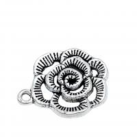 Tibetan Style Flower Pendants, Tree Paeony, antique silver color plated, DIY, nickel, lead & cadmium free, 24x21mm, Approx 100PCs/Bag, Sold By Bag