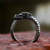 Titanium Steel Finger Ring Dragon polished vintage & for man US Ring Sold By PC