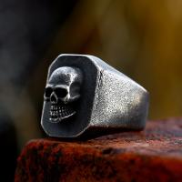 Titanium Steel Finger Ring Skull polished vintage & for man US Ring Sold By PC