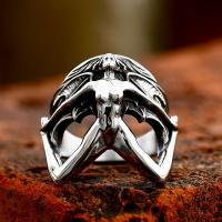 Anillo de dedo de Titantium Acero, Partículas de acero, pulido, estilo gótico & diverso tamaño para la opción & para hombre, tamaño:7-12, Vendido por UD