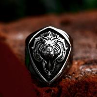 Stainless Steel Finger Ring, 304 Stainless Steel, Lion, polished, vintage & different size for choice & for man, US Ring Size:7-13, Sold By PC