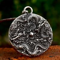Stainless Steel Pendants, 304 Stainless Steel, Dragon, polished, vintage & DIY, 40.10x55.80mm, Sold By PC