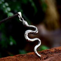 Stainless Steel Animal Pendants, 304 Stainless Steel, Snake, polished, vintage & DIY, 18.20x55.80mm, Sold By PC