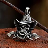 Stainless Steel Skull Pendants 304 Stainless Steel polished vintage & DIY Sold By PC