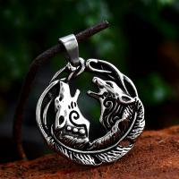 Stainless Steel Animal Pendants 304 Stainless Steel Wolf polished vintage & DIY & hollow Sold By PC