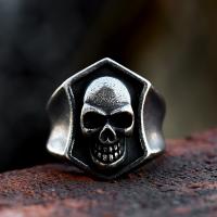 Stainless Steel Finger Ring, Titanium Steel, Skull, polished, vintage & different size for choice & for man, US Ring Size:7-13, Sold By PC