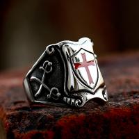 Titanium Steel Finger Ring Shield polished vintage & with cross pattern & for man & epoxy gel US Ring Sold By PC
