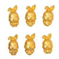 Brass Jewelry Beads Rabbit DIY golden nickel lead & cadmium free Sold By PC