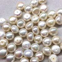 Perles nacres de culture d'eau douce demi percées , perle d'eau douce cultivée, DIY & normes différentes pour le choix & semi-foré, blanc, Vendu par PC