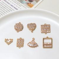 Brass Pendant Findings high quality plated DIY & micro pave cubic zirconia golden nickel lead & cadmium free Sold By PC