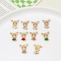 Brass Pendant Findings Rabbit high quality plated DIY & micro pave cubic zirconia nickel lead & cadmium free Sold By PC