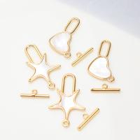Brass Toggle Clasp with White Shell high quality plated DIY golden nickel lead & cadmium free Sold By PC