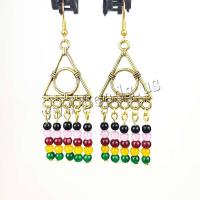 Fashion Fringe Earrings Zinc Alloy with Acrylic gold color plated fashion jewelry & for woman nickel lead & cadmium free Sold By Pair