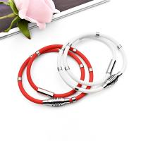 Unisex Necklace, Titanium Steel, with Silicone, fashion jewelry, more colors for choice, Length:Approx 22.05 Inch, Sold By PC