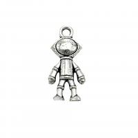 Character Tibetan Style Pendants, Astronaut, antique silver color plated, vintage & DIY, nickel, lead & cadmium free, 9x18mm, Approx 100PCs/Bag, Sold By Bag