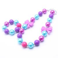 Children Jewelry Set Resin with Plastic Pearl & Zinc Alloy with 2.36inch extender chain handmade fashion jewelry 20mm 30*42mm Length Approx 18.5 Inch Sold By Set