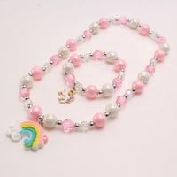Children Jewelry Set Acrylic with Resin & Zinc Alloy handmade Girl & fashion jewelry 33*24mm 22*22mm 12mm Length Approx 17.72 Inch Approx 7.09 Inch Sold By Set