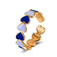 Ring Finger mosiądz, Serce, biżuteria moda & dla kobiety & emalia, dostępnych więcej kolorów, bez zawartości niklu, ołowiu i kadmu, 20mm, sprzedane przez PC