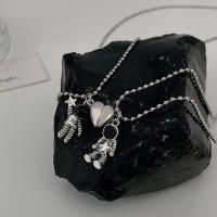 Cink Alloy nakit ogrlice, srebrne boje pozlaćen, modni nakit & bez spolne razlike, nikal, olovo i kadmij besplatno, Dužina Približno 62 cm, Prodano By par