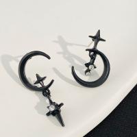 Zinc Alloy Stud Earring fashion jewelry & for woman black nickel lead & cadmium free 32mm 25mm Sold By Pair
