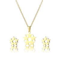 Fashion Stainless Steel Jewelry Sets, Stud Earring & necklace, 304 Stainless Steel, Star, 18K gold plated, 2 pieces & fashion jewelry & for woman, golden, Length:Approx 17.72 Inch, Sold By Set