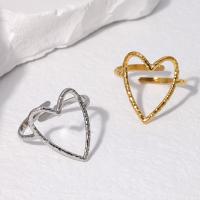 Ανοξείδωτο χάλυβα Άνοιγμα δαχτυλίδι, 304 από ανοξείδωτο χάλυβα, Καρδιά, επιχρυσωμένο, κοσμήματα μόδας & για τη γυναίκα, περισσότερα χρώματα για την επιλογή, Sold Με PC
