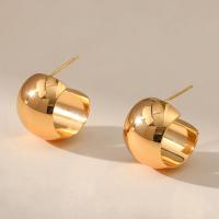 Brass Stud Earring, 18K gold plated, fashion jewelry & for woman, golden, nickel, lead & cadmium free, 12x18mm, Sold By Pair