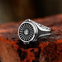 Rozsdamentes acél Finger Ring, 304 rozsdamentes acél, csiszolt, Vintage & különböző méretű a választás & az ember, Méret:7-13, Által értékesített PC