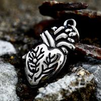 Stainless Steel Heart Pendants, 304 Stainless Steel, polished, vintage & DIY, 16x34.60mm, Sold By PC